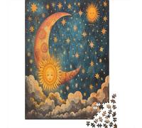 Luna and Estrellas 1000 Piezas Puzzle Adulto Rompecabezas De Madera Juguetes De Desafío De Juego EduGatosivo para Decoración De Paredes del Cerdoar De Adultos 1000pcs (75x50cm)