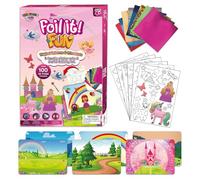 Luna Bear Foil It Fun Art Kit - Juego de manualidades mágicas de princesas y unicornios | Arte de aluminio brillante para niños de 4 a 8 años | Diversión sin desorden y sin pantalla para creatividad