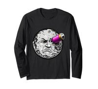 Luna Cara Golpeado por Rocket Humor Espacio Arte Ciencia Ficción Manga Larga