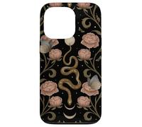 Luna Celestial, Bruja, gótica, Espeluznante Serpiente Floral Oscura Carcasa para iPhone 13 Pro