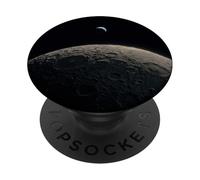 Luna Cráter Campo con Tierra Pequeña Escena Oscuridad Mínima PopSockets PopGrip Adhesivo