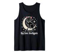 Luna Creciente del Gato Negro - Nueve Vidas Cero arrepentimientos Camiseta sin Mangas