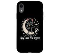 Luna Creciente del Gato Negro - Nueve Vidas Cero arrepentimientos Carcasa para iPhone XR