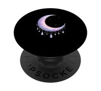 Luna Creciente Floral Pastel gótico Oculto Bruja Wicca PopSockets PopGrip Adhesivo