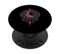 Luna Creciente Mandala Bruja Wicca Celestial PopSockets PopGrip Adhesivo