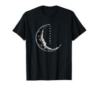 Luna Creciente Media Parte Ciclo Lunar Noche Sombra Camiseta