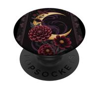 Luna Creciente mística y Floral gótico Oscuro botánico PopSockets PopGrip Adhesivo