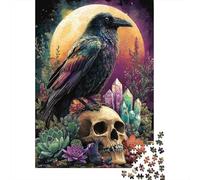 Luna Cuervo Místico Rompecabezas 1000 Piezas Adultos DIY Ilustrados Coloridos Regalo Navidad Juego Familiar 38x26cm/1000pcs