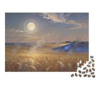 Luna de Cosecha sobre los Campos de Suffolk Puzzle De Madera Impermeable Puzzles De 1000 Piezas Regalos para Adultos Divertido Rompecabezas Decoración del Hogar