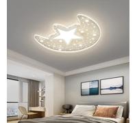 Luna de estrellas huecas Lámpara de Techo LED Fantasía Habitación Infantil Lámpara de Techo Araña para Dormitorio de Niños y Niñas, Habitación Infantil, 3 Luces, 17.9 * 16.7'', 30W