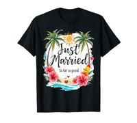 Luna de miel divertida recién casada recién casado hasta ahora tan bueno tropical Camiseta