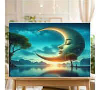 Luna del Lago de fantasía - Puzle de 200 Piezas - Rompecabezas DIY Pintura, Entretenimiento Creativo, para Adultos Mayores de 14 años Decoración del Hogar