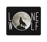 Luna del Lobo Solitario Mousepad Lavable Alfombrilla De Escritorio Duradero Mouse Pad para Gaming Hogar Oficina 25X30Cm