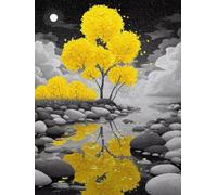 Luna Diamond Painting, 5D Diamond Painting Adultos áRbol, DIY Kit Manualidades Adultos, 5D Punto de Cruz Cuadro Diamante, DIY Pintura de Diamante Kits, Home Decoration, Regalo Decor, 30x40cm 2-8583