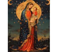 Luna Diamond Painting Adultos, Diamond Painting Madre Pintura Diamante para Niños DIY 5D Round Cristal Strass Bordado de Kit Punto de Cruz, Manualidades Adultos para Decoracion Hogar 30x40cm z-5000