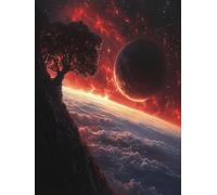 Luna Diamond Painting Kit Completo, 5D Diamond Painting Árbol Pintura Diamante Niños DIY Cristal Strass Punto de Cruz Manualidades Puzzle Diamantes Adultos, Decoración Hogar Regalos 80x110cm b7-204