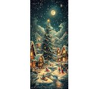 Luna Dipingere con i Numeri Adulti, Misura XXL 50x150cm,Albero Di Natale Paint by Numbers Kit Principianti Con 3 Penne, Kit Fai Da Te, Hobby Creativi Adulti Regalo Decorazioni, (Senza Cornice) P0M-18