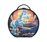 Luna Espacio Unicornio Bolsa de Maquillaje Organizador de Circular Cosméticos Bolsas Creatividad con Divisor Ajustable para Mujeres