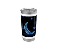Luna Estrellas Celestial Patrón Brillante Noche Diseño Vaso térmico de acero inoxidable de doble pared