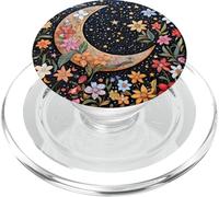 Luna Flores Floral Estrellas Patron Impresion PopSockets PopGrip para MagSafe