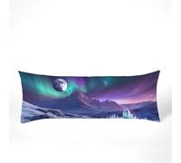 Luna Funda de Almohada 40x120cm, Fundas Cojines Ártico Terciopelo Almohada Doble Cara Impresión, Suave Mejorar la Calidad del Sueño Cremallera Invisible para Sofá Cama Decoración Hogar Sala, Model1079