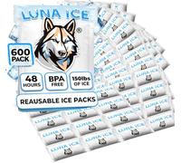 LUNA ICE Hielo Seco - Paquetes de hielo seco para envío, paquetes de hielo de larga duración, potencia de congelación de más de 24 horas, sin BPA, paquete de 600 unidades a granel de 150 libras, Hielo