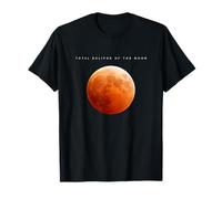 Luna Llena Eclipse Lunar Color Rojo Luna Y Estrellas Noches Camiseta