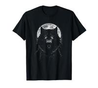Luna Llena Encadenado Hombre Lobo Oscuro Bestia de Horror Camiseta