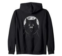 Luna Llena Encadenado Hombre Lobo Oscuro Bestia de Horror Sudadera con Capucha
