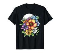 Luna Llena Ramo Floral Noche Jardín Wildflower Fantasía Camiseta