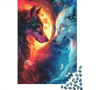 Luna Lobo Fuego Paquete De 1000 Piezas Papel Ecológico Personas Que Aman Entrenamiento Cerebral Actividad Vinculación Familiar Ocio Casa 70x50cm/1000pcs