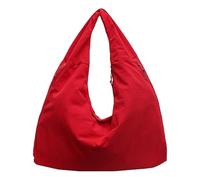 Luna Lush Bag, Maison Ginza Luna Lush Bag, Large Capacity Multi-Pocket Slouchy Tote Handbags Women Large Nylon Shoulder Bags (Red)