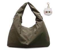 Luna Lush Bag, Maison Ginza Tote, Large Nylon Slouchy Tote Bag Men Women, Multi-Pocket Travel Waterproof (Green)