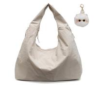 Luna Lush Bag, Maison Ginza Tote, Large Nylon Slouchy Tote Bag Men Women, Multi-Pocket Travel Waterproof (Beige)