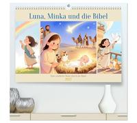 Luna, Minka und die Bibel (hochwertiger Premium Wandkalender 2027 DIN A2 quer), Kunstdruck in Hochglanz: Luna und Minka gehen durch Gottes große Geschichte