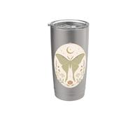 Luna Moth Celestial Botanic Bohemy Pastel Arte Natural Vaso térmico de acero inoxidable de doble pared