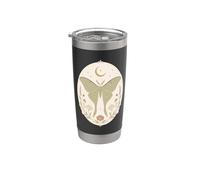 Luna Moth Celestial Botanic Bohemy Pastel Arte Natural Vaso térmico de acero inoxidable de doble pared