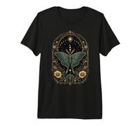 Luna Moth Celestial Botánico Fases Lunares Gótico Boho Camiseta Premium