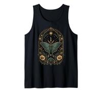 Luna Moth Celestial Botánico Fases Lunares Gótico Boho Camiseta sin Mangas