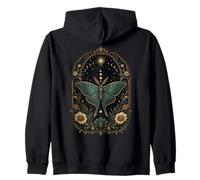 Luna Moth Celestial Botánico Fases Lunares Gótico Boho Sudadera con Capucha