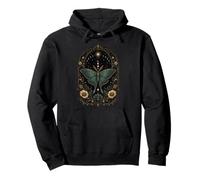 Luna Moth Celestial Botánico Fases Lunares Gótico Boho Sudadera con Capucha