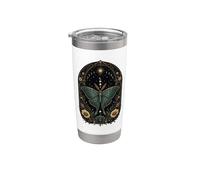Luna Moth Celestial Botánico Fases Lunares Gótico Boho Vaso térmico de acero inoxidable de doble pared