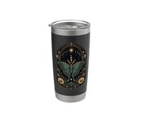 Luna Moth Celestial Botánico Fases Lunares Gótico Boho Vaso térmico de acero inoxidable de doble pared