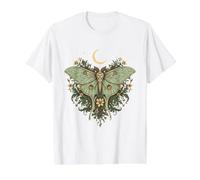 Luna Moth Cottagecore Vintage Grunge Floral Goblincore Camiseta gráfica económica, Hombre, Blanco, XL