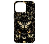 Luna Moth Dark Cottagecore Estética Mariposa Amante Carcasa para iPhone 16 Pro