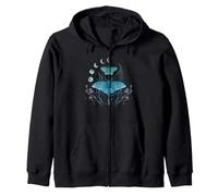 Luna Moth Emerald Mystical Whimsigoth Art Episódico Dibujo Sudadera con Capucha