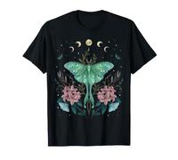 Luna Moth Moon Mystical Whimsigoth Art Dibujo episódico Camiseta