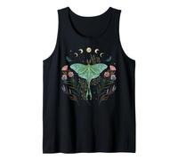 Luna Moth Moon Mystical Whimsigoth Art Dibujo episódico Camiseta sin Mangas