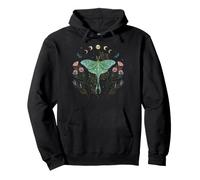 Luna Moth Moon Mystical Whimsigoth Art Dibujo episódico Sudadera con Capucha
