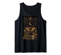 Luna Moth Moon Phases Witchy Pastel Goth sobre Negro Camiseta sin Mangas